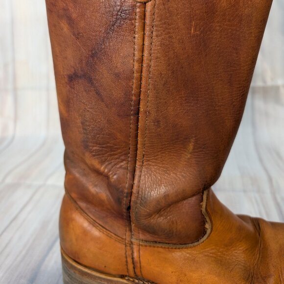 Vintage Double H Boots Brown Leather Campus Style Women - Picture 13 of 16